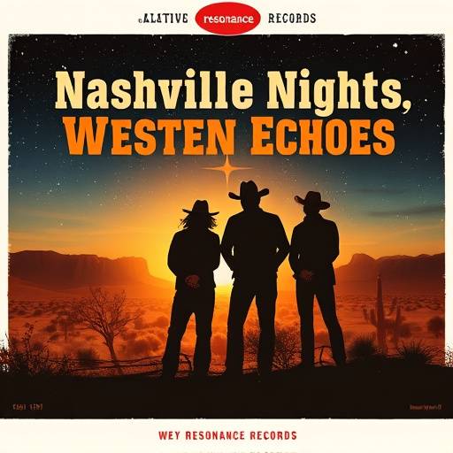 Album cover for 'Nashville Nights' by The Western Echoes, recorded and mixed at Resonance Records.