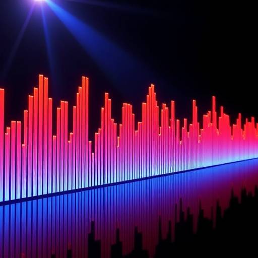 Audio waveform visualization after mastering, demonstrating increased volume, enhanced clarity, and more defined peaks, representing the final mastered audio.