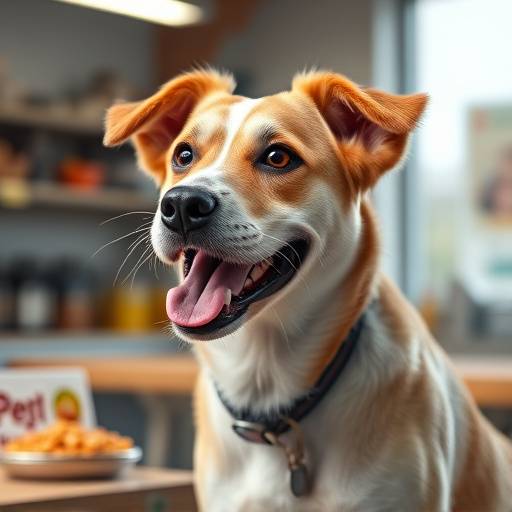 Still from a commercial featuring a talking dog, voice-over work done by Resonance Records for 'BarkBuddy' pet food.